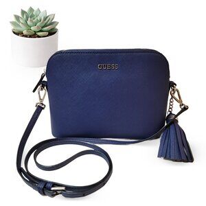 Guess Blue Structured Crossbody Bag
